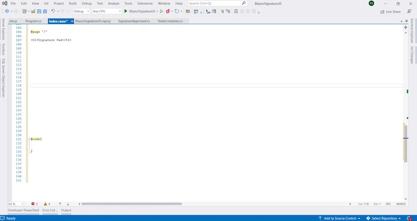 Integrate The Signature Pad Into The Blazor Project