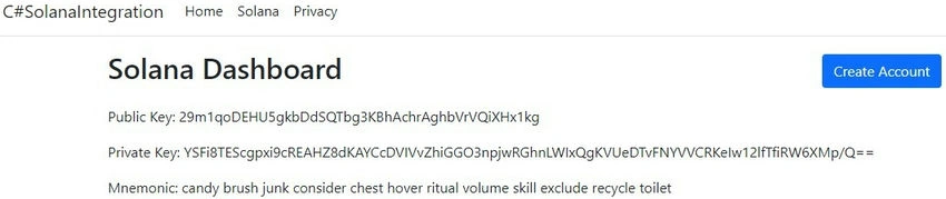 Click on create account