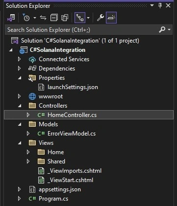Solution explorer