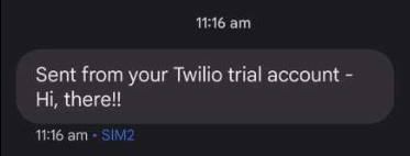 Twilio message