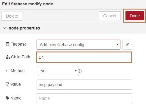 Elegant GUI That Allows You To Interact With Your FireBase Data Using Node-Red And Raspberry PI