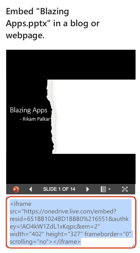 Getting Embed code