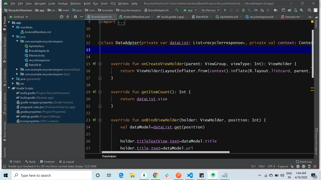 How To Load The Data To Recyclerview And Search The Data In Kotlin Android