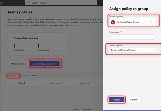 Restricted Channel Policies