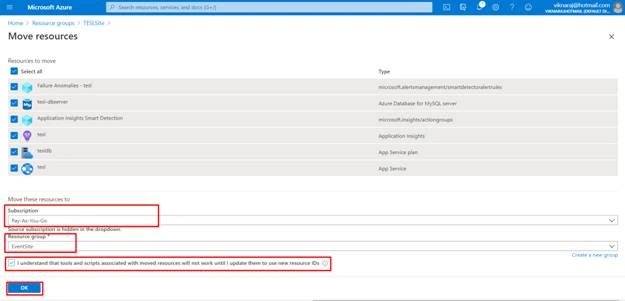 How To Move Azure Resources Between Existing Subscription To New Subscription