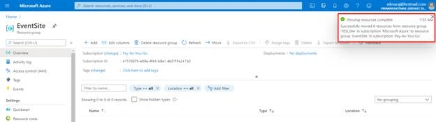 How To Move Azure Resources Between Existing Subscription To New Subscription