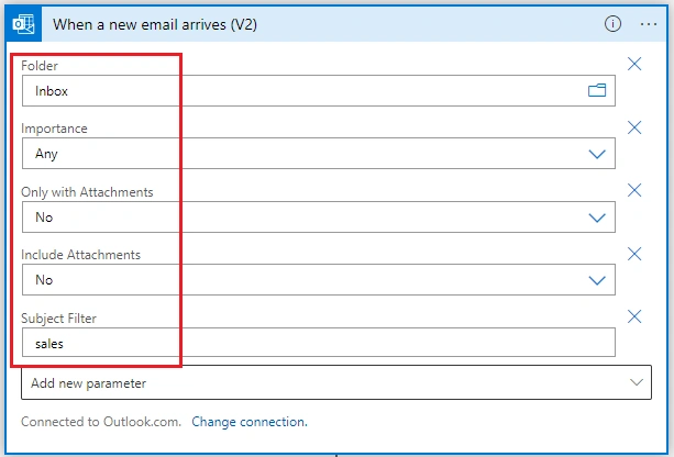 How to move the specific email to specific folder using Azure Logic App