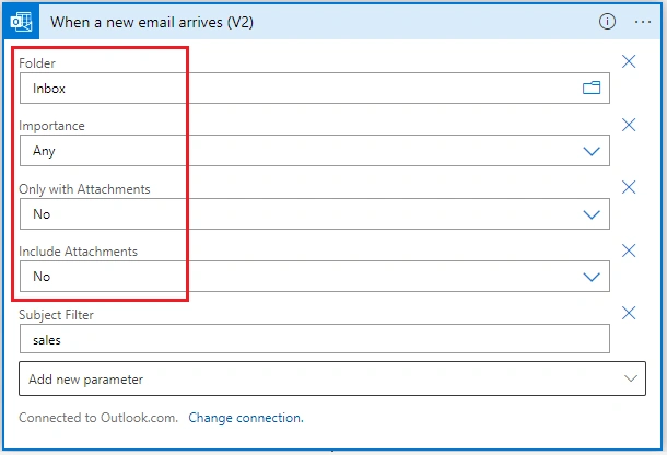 How to move the specific email to specific folder using Azure Logic App