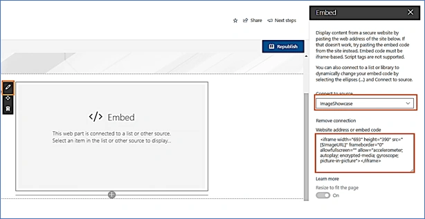 How To Open Selected List Item Image, Video Or Location Connect An Embed Web Part To A List Web Part.