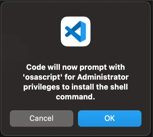 How to open the VS Code from the MAC OS terminal
