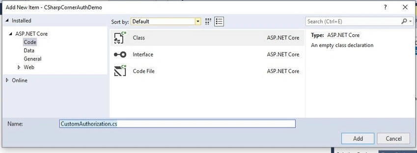 Create Custom Authorization