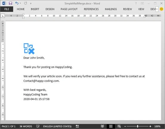 How To Perform Mail Merge In Word Document In Java