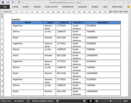 How To Perform Mail Merge In Word Document In Java