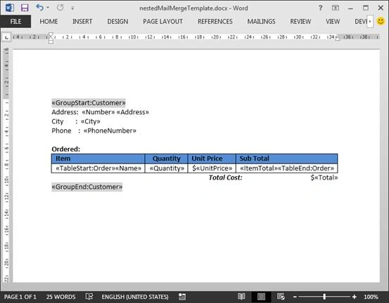 How To Perform Mail Merge In Word Document In Java