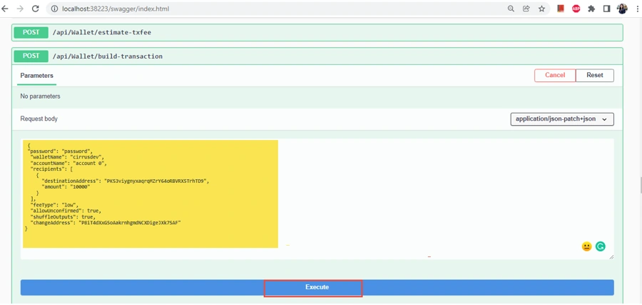 How To Perform Transaction Using Swagger API On Stratis Blockchain