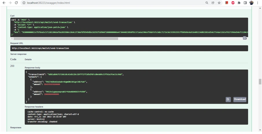 How To Perform Transaction Using Swagger API On Stratis Blockchain