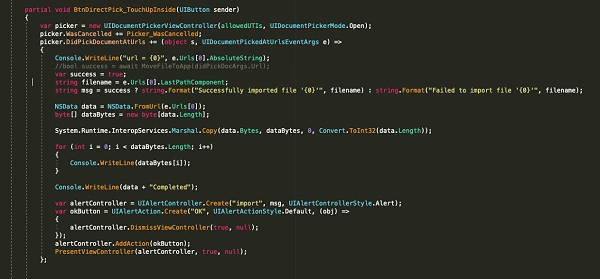 How To Pick A Document In Xamarin.iOS