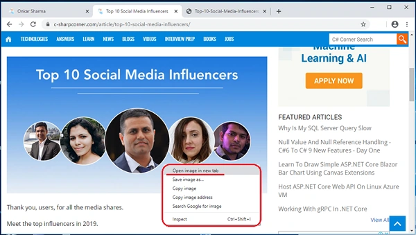using browser