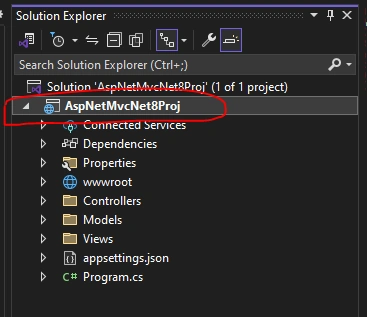 Solution explorer