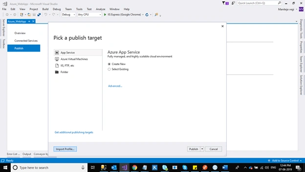 How To Publish ASP.NET Web Application In Azure Portal By Using App Services