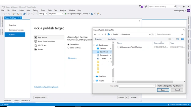 How To Publish ASP.NET Web Application In Azure Portal By Using App Services