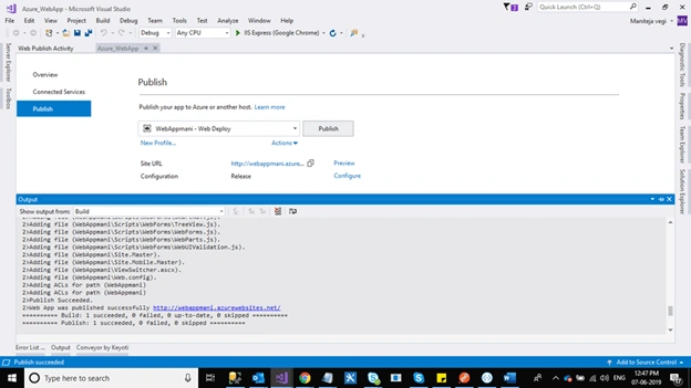 How To Publish ASP.NET Web Application In Azure Portal By Using App Services