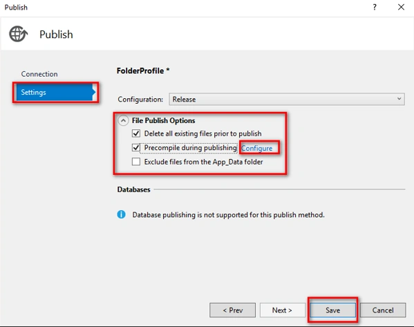 publish setting