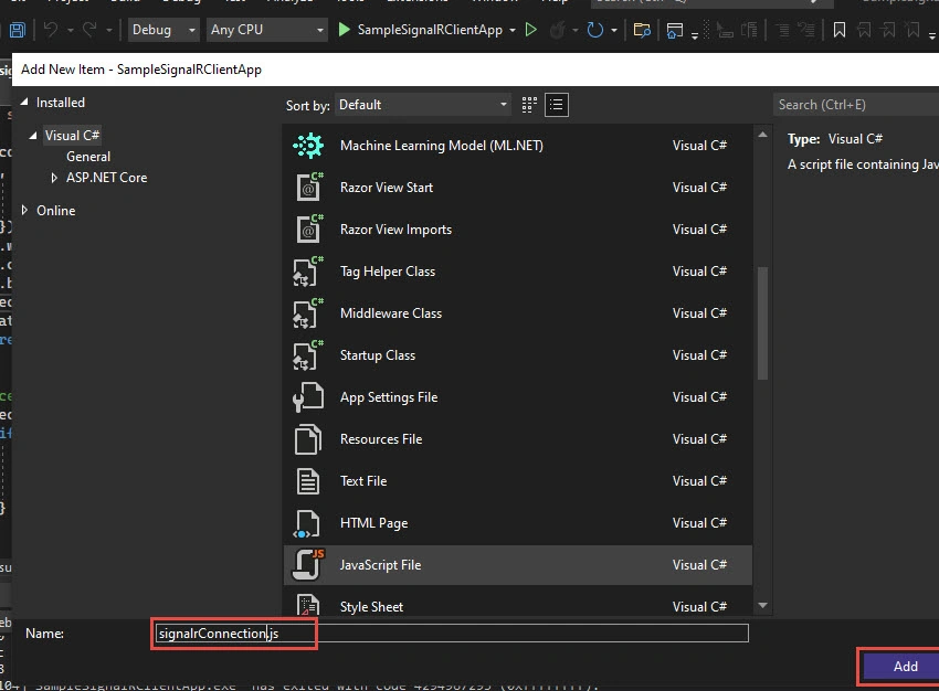 How To Receive Real-Time Data In An ASP.NET Core Client Application Using SignalR JavaScript Client