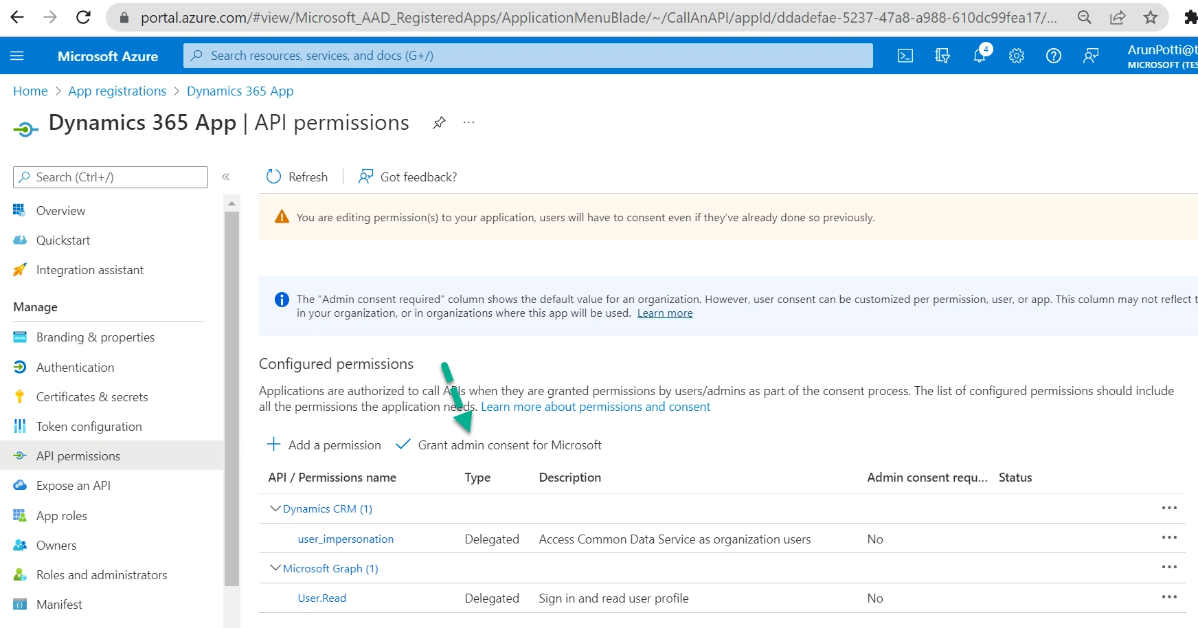 Register an App in Azure Active Directory for Dynamics 365 CE Online