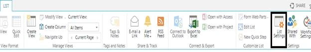 List Settings
