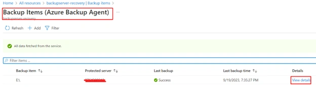 Azure backup agent