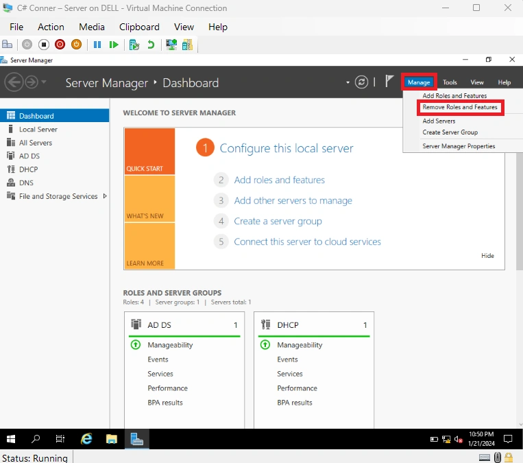 Server Manager Dashboard