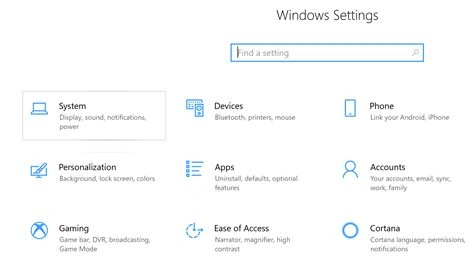 Windows 10 System Settings