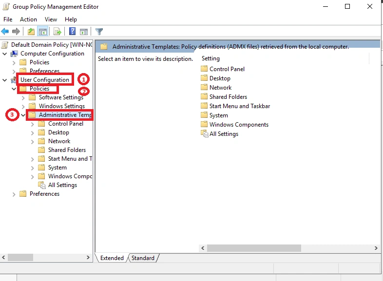 User configuration