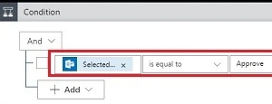 Selected is equal to approve
