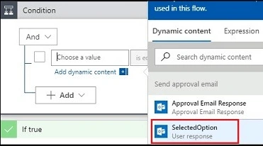 Selected option