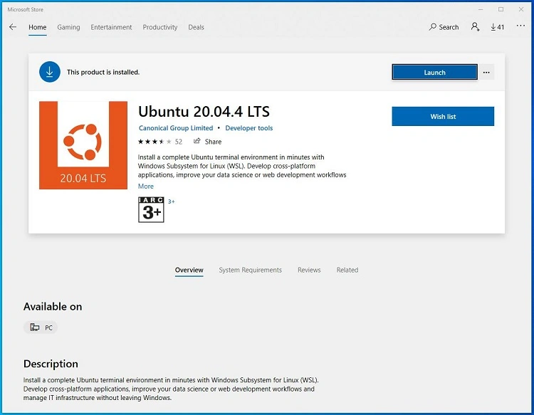 Start Ubuntu