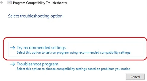 Try recommended settings-