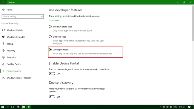 developer mode