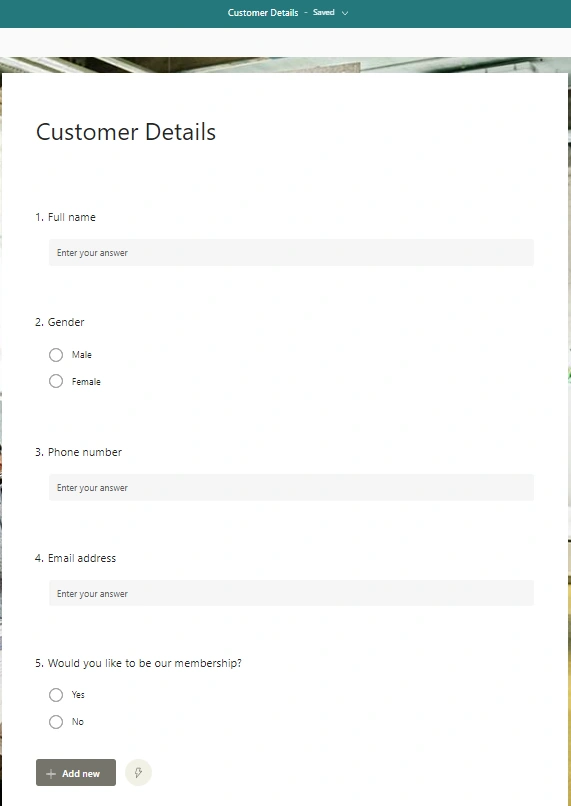 How to save input from MS Forms form into SharePoint list