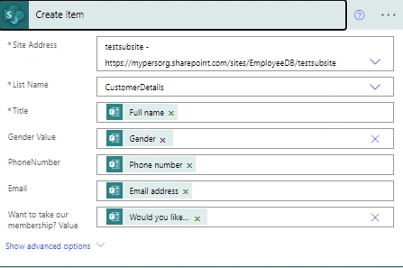 How to save input from MS Forms form into SharePoint list