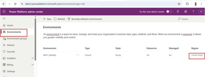 Region Dataverse