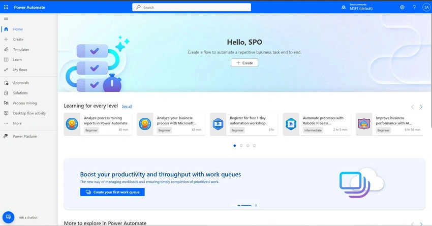 Open Power Automate