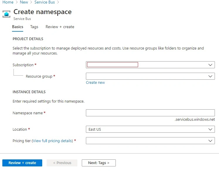 Namespace page