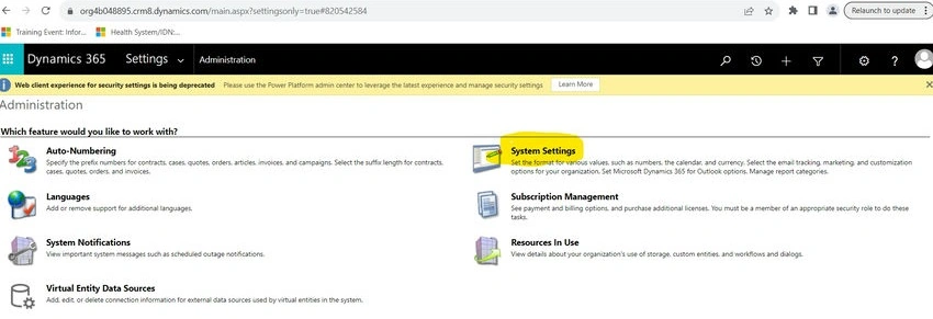 System setting