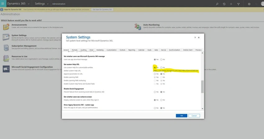 System setting