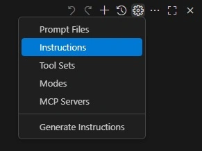 Instructions option