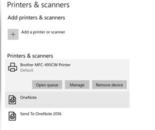 Windows 10 Manager Printers