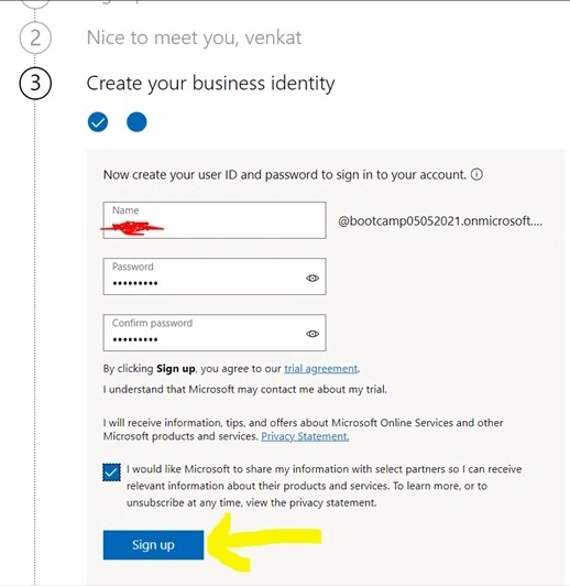 SignUp Button