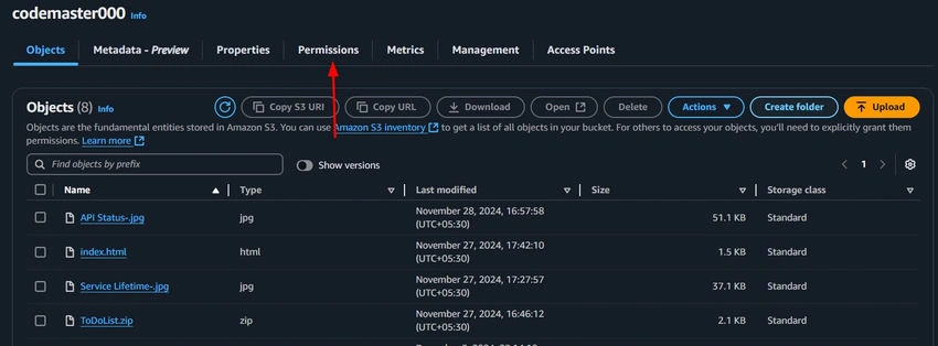 Permission Tab